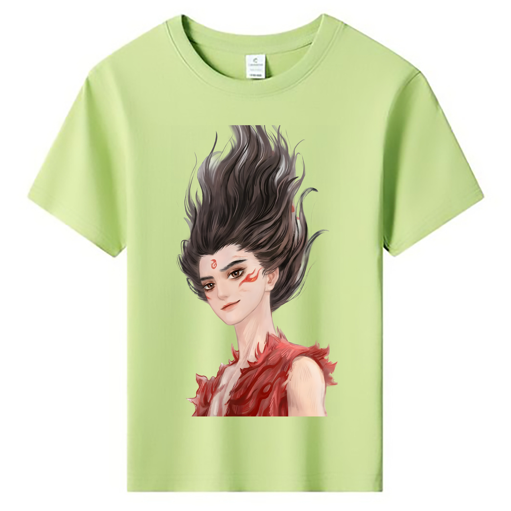 （画像用） Ne Zha 2 ナタ 魔童の大暴れ 綿100％キッズTシャツ（フロントプリント）